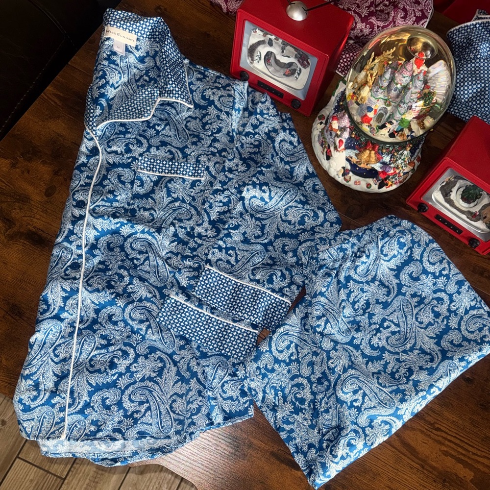 Miss Elaine Blue Pajama Set